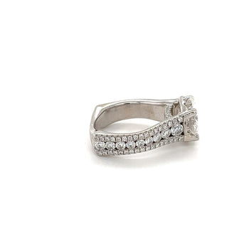 Diamant certifié GIA 3,02 ct, couleur G, pureté I1, avec halo caché de diamants, Bague en or blanc 18k – Assay Jewelers