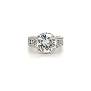 Bague en or blanc 18k avec diamant certifié GIA 3,02 ct, couleur G, pureté I1, et halo caché de diamants – Assay Jewelers