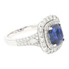 GIA Certified 3.12 Carat Cushion Cut No Heat Sapphire & Diamond Ring