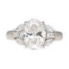 GIA Certified 3.23 Carat TW Oval Lab Grown Diamond Platinum Engagement Ring