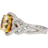 GIA Certified 3.25 Carat Yellow Diamond Interlocking Heart Shank Engagement Ring