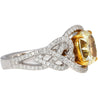 GIA Certified 3.25ct Yellow Diamond Heart Shank 18KGold Ring