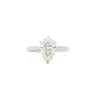 GIA Certified 3.40 I/SI2 Pear Cut Diamond Solitaire 18K White Gold Ring