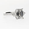 GIA Certified 3.45 Carat F/VVS2 Emerald Cut Diamond Engagement 3 Stone Ring