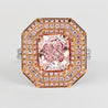 GIA Certified 3.48 Carat Radiant Cut Light Pink Diamond Ring in 18K White Gold