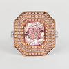 GIA Certified 3.48 Carat Radiant Cut Light Pink Diamond Ring in 18K White Gold