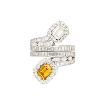 GIA Certified 3.81 Carat Detachable Two-Piece Toi Et Moi Ring in 18K White Gold – Assay Jewelers