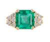GIA Certified 4 Carat Colombian Minor Oil Emerald & Diamond Engagement Ring