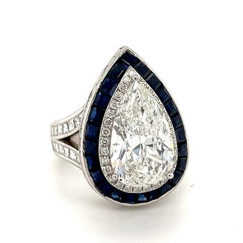 Bague en diamant certifiée GIA de 4,48 carats, taille poire, H/SI2 – Assay Jewelers