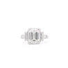 GIA Certified 4.51 Carat Emerald Cut Lab Grown Diamond in Vintage Platinum Ring