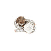 GIA Zertifiziert 4,75 Karat TW Fancy Brown und Weißer Diamant Toi Et Moi Bypass Ring in Platin