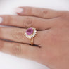 GIA Certified 4.8 Carat Oval Pink Sapphire & Diamond 18K Gold Starburst Ring