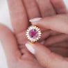 GIA Certified 4.8 Carat Oval Pink Sapphire & Diamond 18K Gold Starburst Ring