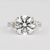 GIA Zertifiziert 5,03 Karat J/VVS1 Rundschliff Diamant Ring Halbmondschliff Seitensteine