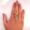 GIA Certified 5.25 Carat Oval Cut Blue Zircon & Diamond Bypass Ring Signed Richard Krementz