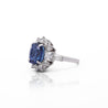 GIA Certified 5.35 Carat Cushion Cut Burma Sapphire Vintage Ring