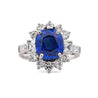 GIA Certified 5.35 Carat Cushion Cut Burma Sapphire Vintage Ring