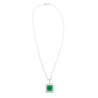 GIA Certified 6.33 Carat Minor Oil Colombian Emerald Necklace in 18K White Gold