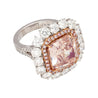 GIA Certified 6.53 Carat Fancy Pink & White Diamond Ring in 18K Rose Gold