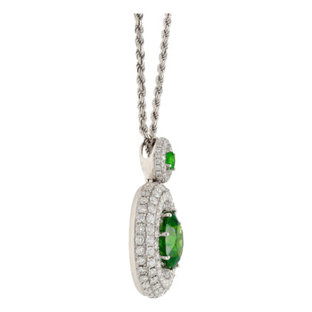 GIA Certified 8.58 Carat Demantoid Pendant Necklace in 18K White Gold – Assay Jewelers