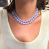 GIA Certified Gumps San Francisco Type A Lavender Jadeite Bead Necklace