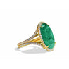 GIA certified 10 Carat Oval Cut Emerald And Diamond Halo 18k Gold Ring