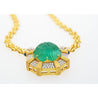 GRS Certified 108 Carat Carved Pastel Green Emerald Regal Pendant Necklace