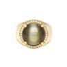 GRS Certified 13.89 Carat Chrysoberyl Cats Eye Mens 18K Yellow Gold Ring