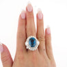 GRS Certified 18.16 Carat No Heat Mogok Burma Oval Cut Blue Sapphire and Diamond Ring