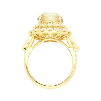 GRS Certified 5 Carat Untreated Chrysoberyl Cat's Eye and Double Halo Diamond Ring – Assay Jewelers