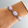 Gump's San Francisco Lavender Jade Link Bracelet and Earring Set