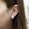 Gump's San Francisco Lavender Jade Link Bracelet and Earring Set