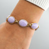 Gump's San Francisco Lavender Jade Link Bracelet and Earring Set