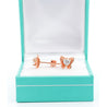 Heart Cut Natural Diamond Butterfly Stud Earrings in 18K Rose Gold