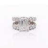 IGI Cert. 10.05 Carat Emerald Cut Lab Grown Diamond Platinum Split Open Ring