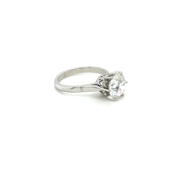IGI Certified 2.08 Carat Old European Cut Lab Diamond Engagement Ring
