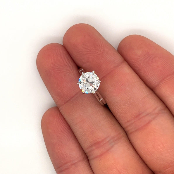 IGI Certified 2.08 Carat Old European Cut Lab Diamond Engagement Ring