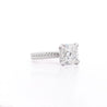 IGI Cert. 4.27 Carat Lab Grown F/VS2 Cushion Diamond Double Band Textured Ring