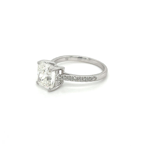 VVS1 Square Radiant Cut Lab Grown Diamond CVD Ring