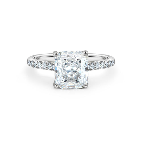 VVS1 Square Radiant Cut Lab Grown Diamond CVD Ring