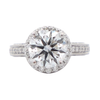 Bague de Fiançailles en Diamant de Laboratoire de 3,25 Carats Certifiée IGI Avec Halo de Diamants et Monture de Bague en Or Blanc 18K Royal