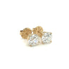 IGI Certified 6 Carat Total Old European Cut Lab Grown Diamond Stud Earrings 14K Yellow Gold