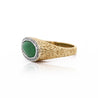 Jadeite Jade Bezel Set & Diamond Pavé in 14K Gold Nugget Ring