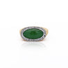 Jadeite Jade Bezel Set & Diamond Pavé in 14K Gold Nugget Ring