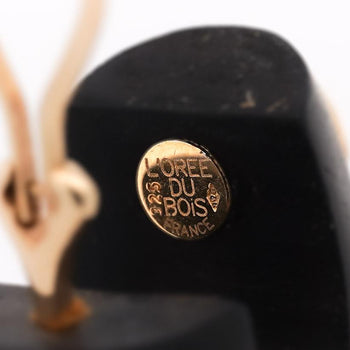 L'OREE DU BOIS Ebony Wood Coral Amethyst 18K Gold Designer Clip On Earrings – Assay Jewelers