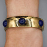 Lapis Lazuli Flush Set 18K Gold Bangle Bracelet