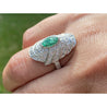 Marquise Cut Emerald and Diamond Dome Ring