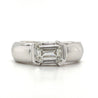 Mens 2 Carat Emerald Cut Lab Diamond East West Ring in 14K Gold