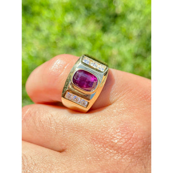 Bague homme rubis taille Coussin 2,70 carat en or 14K – Assay Jewelers