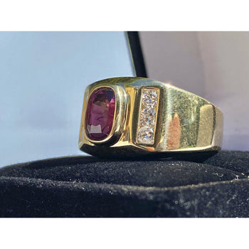 Bague pour homme en or 14K avec rubis taille Coussin de 2,70 carat – Assay Jewelers